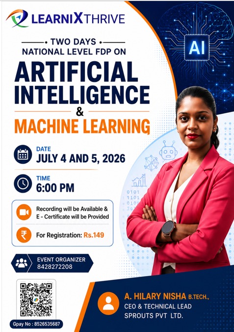 Two-Day National Level FDP on Artificial Intelligence & Machine Learning 2026 Faculty Development Program Poster 